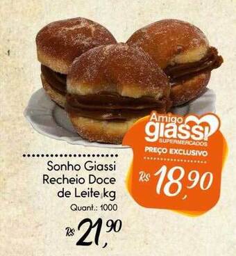 Giassi Supermercados Sonho Giassi Recheio Doce De Leite Kg oferta