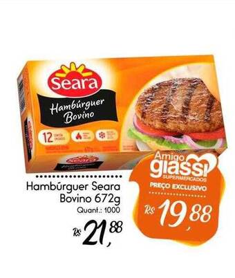 Giassi Supermercados Hambúrguer Seara Bovino oferta