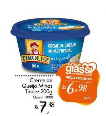 Giassi Supermercados Creme De Queijo Minas Tirolez oferta