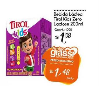 Giassi Supermercados Bebida Láctea Tirol Kids Zero Lactose oferta
