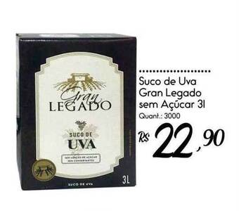 Giassi Supermercados Suco De Uva Gran Legado Sem Açúcar oferta