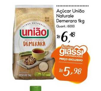 Giassi Supermercados Açúcar União Naturale Demerara oferta