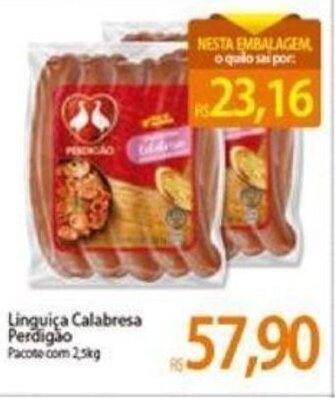 Atacadão Linguica Calabresa Perdigao 2.5kg oferta