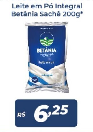 Atakarejo Leite em po Integral Betania sache 200g oferta