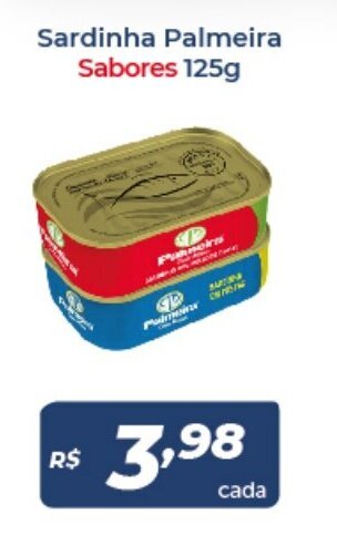 Atakarejo Sardinha Palmeira Sabores 125g oferta