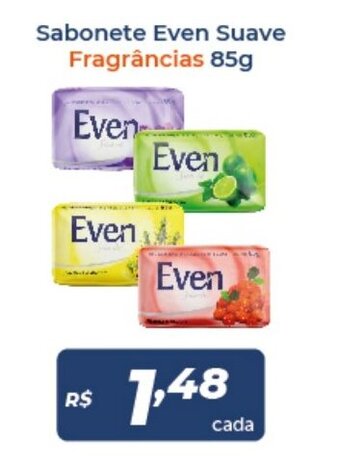 Sabonete Even Suave Fragrancias 85g
