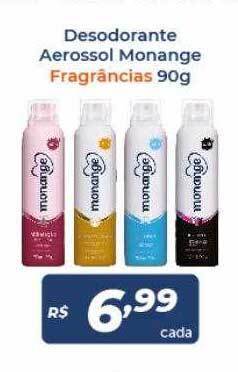 Atakarejo Desodorante Aerossol Monange Fragrâncias oferta