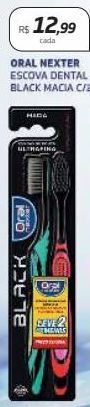 Drogal Oral nexter escova dental black macia c/2 oferta