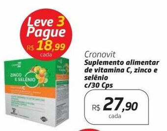 Drogal Cronovit suplemento alimentar de vitamina c, zinco e selênio c/30 cps oferta