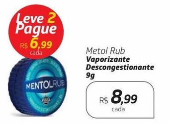 Metol rub vaporizante descongestionante 9g