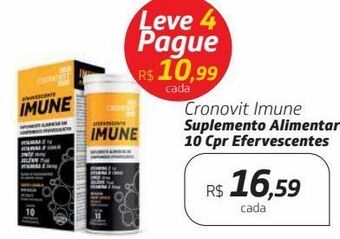 Drogal Cronovit imune suplemento alimentar 10 cpr efervescentes oferta