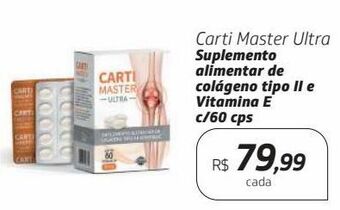 Drogal Carti master ultra suplemento alimentar de colágeno tipo ii e vitamina e c/60 cps oferta