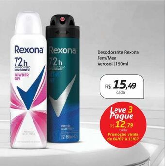 Drogal Desodorante rexona fem/men 150ml oferta
