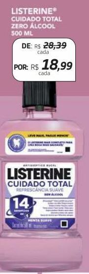 Drogal Listerine cuidado total zero álcool 500ml oferta