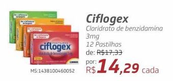 Ciflogex cloridrato de benzidamina 3mg 12 pastilhas