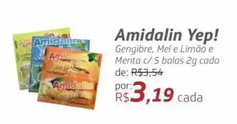 Drogal Amidalin yep! gengibre, mel e limão e menta c/ 5 balas 2g cada oferta