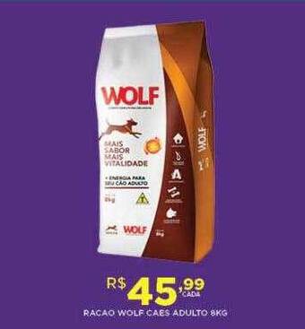 DB Supermercados Racao Wolf Caes Adulto oferta