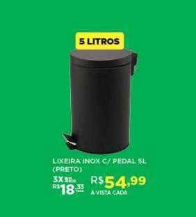 DB Supermercados Lixeira Inox C- Pedal Preto oferta
