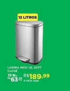 DB Supermercados Lixeira Inox 12l Soft Close oferta