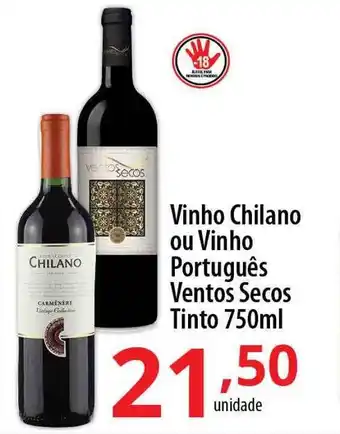Akki Atacadista Vinho Chilano Ou Vinho Português Ventos Secos Tinto oferta
