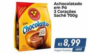 Hiper Moreira Achocolatado Em Pó 3 Corações Sachê oferta