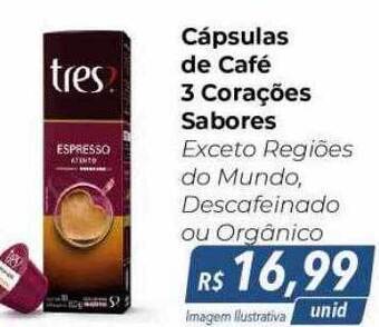 Hiper Moreira Cápsulas De Café 3 Corações Sabores Exceto Regiões Do Mundo Descafeinado Ou Orgânico oferta