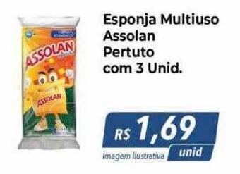 Hiper Moreira Esponja Multiuso Assolan Pertuto Com 3 oferta