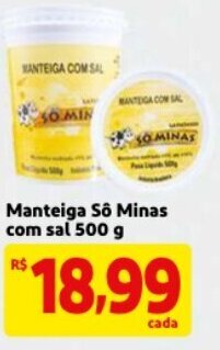 Mercado Extra Manteiga So Minas com sal 500g oferta