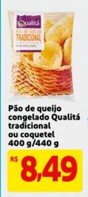Mercado Extra Pao de Queijo Congelado Qualita Trad. ou coquetel 400g/440g oferta