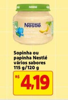 Mercado Extra Sopinha ou papinha Nestle varios sabores 115g/120g oferta