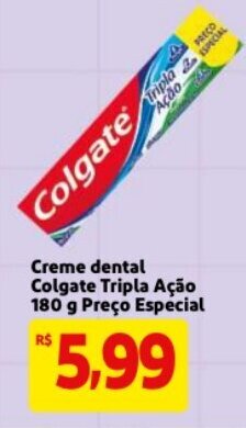 Creme Dental Colgate Tripla Acao 180g preco especial
