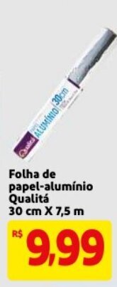 Mercado Extra Folha de Papel Aluminio Qualita 30cmx7.5m oferta