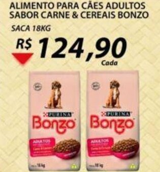 Assaí Atacadista Alimento para caes Adultos sabor Carne & Cereais Bonzo 18kg oferta
