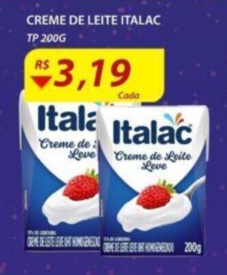 Assaí Atacadista Creme de Leite Italac TP 200g oferta