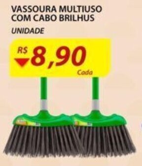Assaí Atacadista Vassoura Multiuso com Cabo Brilhus oferta