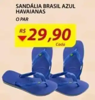 Assaí Atacadista Sandalia Brasil Azul Havaianas oferta