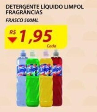 Assaí Atacadista Detergente Liquido Limpol Fragrancias 500ml oferta