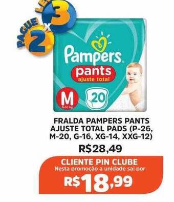 Pinheiro Supermercado Fralda Pampers Pants Ajuste Total Pads oferta