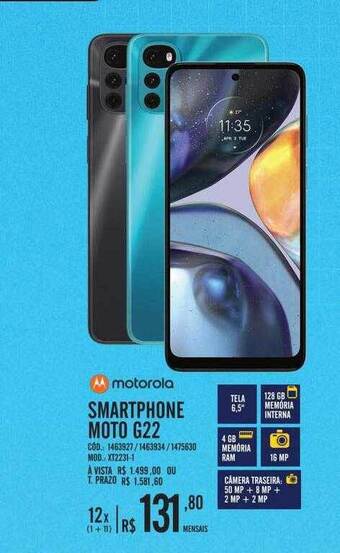 Zema Motorola Smartphone Moto G22 oferta