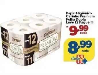 Papel Higienico Carinho Premium Folha Dupla Leve 12 pague 11
