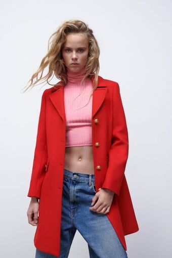 ZARA Casaco de lã com botões oferta