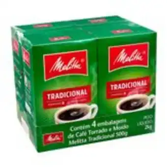 Sam's Club Café torrado e moído tradicional melitta pack com 4 unidades 500g cada oferta