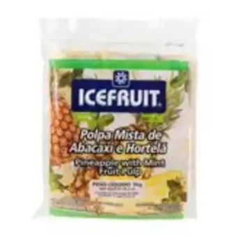 Polpa abacaxi com hortelã icefruit pacote 10 unidades 100g cada
