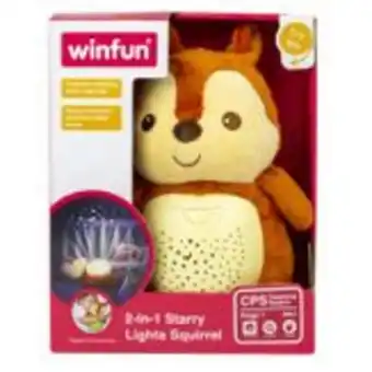 Esquilo de pelúcia com projetor de luz 2 em 1 winfun caixa 1 unidade