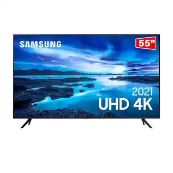 Fujioka Samsung smart tv 55" uhd 4k, processador crystal 4k, alexa built in wifi, 55au7700 | cinza titan oferta