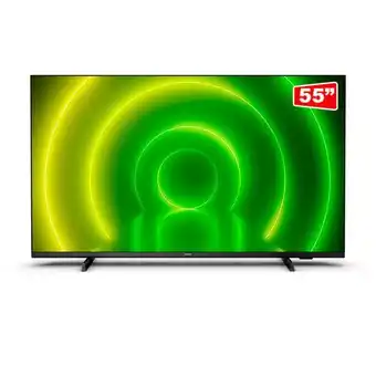 Fujioka Smart tv philips 55" 4k uhd led 55pug7406/78, bluetooth, wi-fi | preta mate oferta