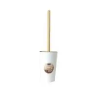 Ferreira Costa Escova sanitária de plástico com cabo de bambu e suporte -... oferta