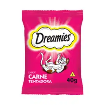 Supermercados Pague Menos Petisco para gatos dreamies carne 40g oferta