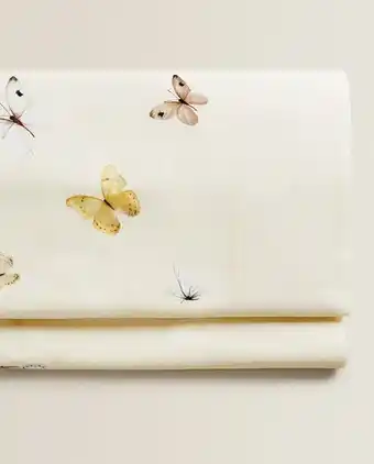 ZARA HOME Lençol de cima estampado borboletas oferta