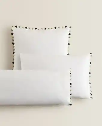 ZARA HOME Fronha de almofada pompons oferta